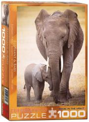 Opakowanie Puzzle 1000 Rodzinka słoni