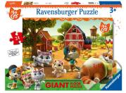 Puzzle 24 Bajka 44 koty na farmie gigant. Wydawca: Ravensburger. Dadada.pl Opakowanie Puzzle 24 Bajka 44 koty na farmie gigant