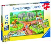 Opakowanie Puzzle 2x24 Dzień w zoo