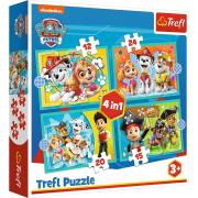 Opakowanie Puzzle 4w1 (12,15,20,24) Wesoła ekipa Psiego Patrolu 34346