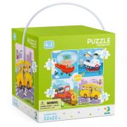 Puzzle 4w1 Transport DOP300132. Wydawca: DodoEditor. Dadada.pl Opakowanie Puzzle 4w1 Transport DOP300132