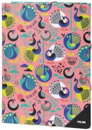 Opakowanie Teczka A4 cienka z gumką Peacock różowa MILAN