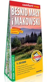 Okładka książki Beskid Mały i Makowski laminowana mapa turystyczna 1:50 000
