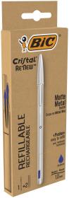 Długopis Cristal Re'new Metal niebieski 1+2szt BIC. Wydawca: Bic. Dadada.pl Opakowanie Długopis Cristal Re'new Metal niebieski 1+2szt BIC