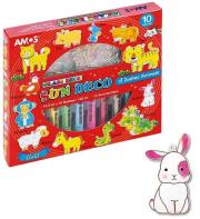 Opakowanie Farby witrażowe 10 kolorów zwierzęta AMOS