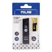 Opakowanie Grafity MILAN 2B 1,3 mm do ołówków automatycznych 12 szt. blister