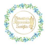 Opakowanie Karnet KW Komunia Niezapominajki Lakier 3D