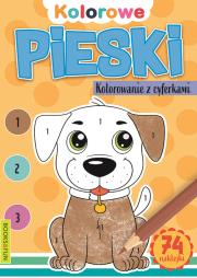 Kolorowanie z cyferkami. Pieski. Autor: Opracowanie zbiorowe. Dadada.pl Okładka książki Kolorowanie z cyferkami. Pieski