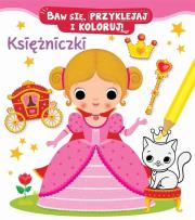 Księżniczki. Baw się, przyklejaj i koloruj!. Autor: Nathalie Belineau, Federica Iossa. Dadada.pl Okładka książki Księżniczki. Baw się, przyklejaj i koloruj!