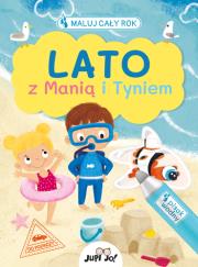 Lato z Manią i Tyniem Malowanka z pisakiem wodnym. Autor: Agnieszka Matz. Dadada.pl Okładka książki Lato z Manią i Tyniem Malowanka z pisakiem wodnym