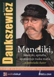 Meneliki, limeryki, epitafia, sponsoruje ruska mafia cd. Autor: Daukszewicz Krzysztof. Dadada.pl Okładka książki Meneliki, limeryki, epitafia, sponsoruje ruska mafia cd