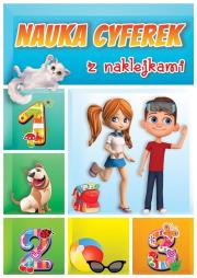 Nauka cyferekz naklejkami. Autor:   Praca zbiorowa. Dadada.pl Okładka książki Nauka cyferekz naklejkami