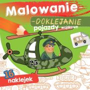 Pojazdy wojskowe. Malowanie-doklejanie. Autor: Opracowanie zbiorowe. Dadada.pl Okładka książki Pojazdy wojskowe. Malowanie-doklejanie