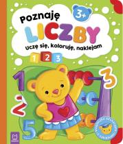Poznaję liczby. Uczę się, koloruję, naklejam. 3+. Autor: Sylwia Kajdana. Dadada.pl Okładka książki Poznaję liczby. Uczę się, koloruję, naklejam. 3+