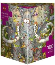 Opakowanie Puzzle 1000 Życie słonia (Puzzle+plakat)