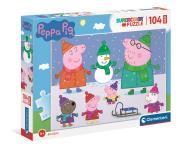 Puzzle 104 maxi super color Świnka Peppa 23752. Wydawca: Clementoni. Dadada.pl Opakowanie Puzzle 104 maxi super color Świnka Peppa 23752
