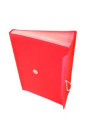 Opakowanie Teczka harmonijkowa A4 PP z gumką boczną czerwona, Tetis