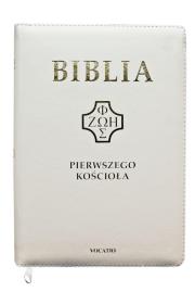 Okładka książki Biblia pierwszego Kościoła z paginat. biała