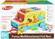 Opakowanie Drewniany autobus do ciągnięcia