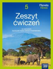 Geografia SP 5 Planeta Nowa ćw. NE 2021. Autor: Knopik Justyna, Skomoroko Kamila, Ryszard Przybył. Dadada.pl Okładka książki Geografia SP 5 Planeta Nowa ćw. NE 2021