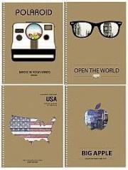 Opakowanie Kołonotes B6 /120 kartkowy w kratkę. Kremowa seria 946K, 902K i 922K. Skolarik (mix wzorów)