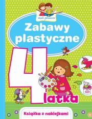 Mali geniusze. Zabawy plastyczne 4-latka. Autor: Lekan Elżbieta, Joanna Myjak (ilustr.). Dadada.pl Okładka książki Mali geniusze. Zabawy plastyczne 4-latka