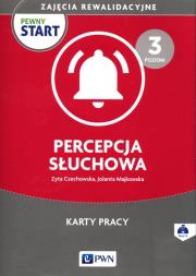 Pewny start Zajęcia rewalidacyjne Percepcja słuchowa Karty pracy z płytą CD poziom 3. Autor: Czechowska Zyta, Majkowska Jolanta. Dadada.pl Okładka książki Pewny start Zajęcia rewalidacyjne Percepcja słuchowa Karty pracy z płytą CD poziom 3