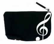 Opakowanie Piórnik kosmetyczka czarny z kluczem wiolinowym