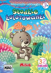 Słodkie kolorowanki. Misie. Autor: Wydawnictwo NIKO. Dadada.pl Okładka książki Słodkie kolorowanki. Misie