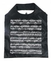 Opakowanie Torba na zakupy składana czarna w pięciolinie