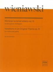 Okładka książki Wariacje na temat własny, op. 15 na skrzypce...