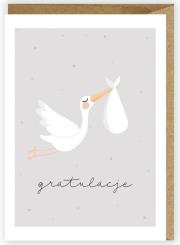 Opakowanie Kartka okolicznościowa Bocian, eko koperta K040
