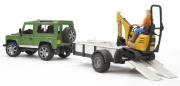 Opakowanie Land Rover z przyczepą 1 os. mikrokoparką JCB