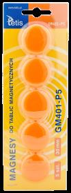 Opakowanie Magnesy do tablic pomarańczowe 30mm/5