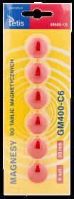 Opakowanie Magnesy do tablic Tetis czerwone 20mm/6