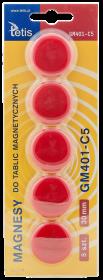 Opakowanie Magnesy do tablic Tetis czerwone 30mm/5