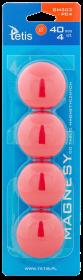 Opakowanie Magnesy do tablic Tetis czerwone gładkie 40mm/4