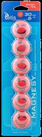 Opakowanie Magnesy do tablic Tetis czerwone języki 30mm/6