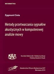 Okładka książki Metody przetwarzania sygnałów akustycznych w komputerowej analizie mowy