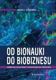 Od bionauki do biobiznesu. Komercjalizacja wiedzy w biotechnologii medycznej. Autor: Artur K. Studziński. Dadada.pl Okładka książki Od bionauki do biobiznesu. Komercjalizacja wiedzy w biotechnologii medycznej
