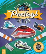 Okładka książki Pociągi. Album z naklejkami. Ciekawostki i wyklejanie