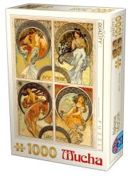 Opakowanie Puzzle 1000 Alfons Mucha, Artystki