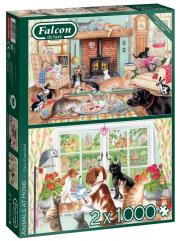 Opakowanie Puzzle 2x1000 Falcon Zwierzęta domowe G3