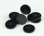 Opakowanie Znaczniki akryl czarne słońce orkągłe 22x3mm 10szt
