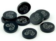 Opakowanie Znaczniki akryl czarne smok orkągłe 22x3mm 10szt