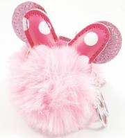 Opakowanie Brelok Pompon, kokarda, kropki, jasny róż