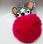 Opakowanie Brelok Pompon pies, ciemny róż