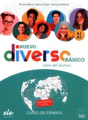 Diverso basico Nuevo A1+A2 podręcznik + zawartość online. Autor: Alonso Encina, Corpas Jaime, Gambluch Carina. Dadada.pl Okładka książki Diverso basico Nuevo A1+A2 podręcznik + zawartość online