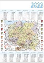 Opakowanie Kalendarz 2022 Jednoplanszowy Mapa Polski PL04