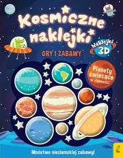Kosmiczne naklejki Gry i zabawy. Autor: Opracowanie zbiorowe. Dadada.pl Okładka książki Kosmiczne naklejki Gry i zabawy
